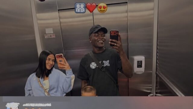 Kevin Viveros e acompanhante em selfie de elevador postada em rede social