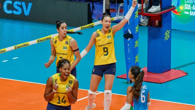 Seleção brasileira feminina derrota Argentina por 3 sets a 0, fatura título Sul-Americano e confirma vaga em LA 2028 - em 13/09/2026