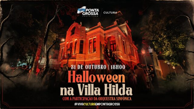 Cartaz do evento Halloween na Villa Hilda